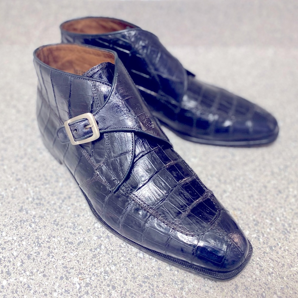 Belvedere Florence Size 13 Men's Crocodile Dress Shoes Hand Made In Italy